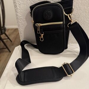 Buc-ee's Black Neoprene Crossbody Bag Cup Holder Multi Pocket